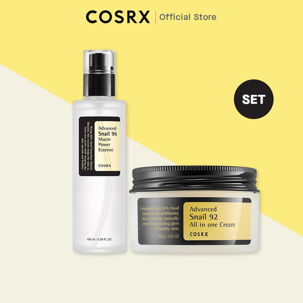 COSRX Ultimate Hydration Repair Duo - Hyaluronic Acid Intensive Cream + Snail Mucin 96% Essence, Long-lasting Intense Hydration and Skin Repair Care