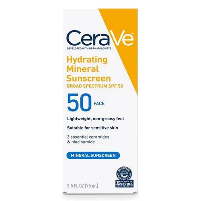 CeraVe Hydrating Mineral Sunscreen SPF 50, 75ml